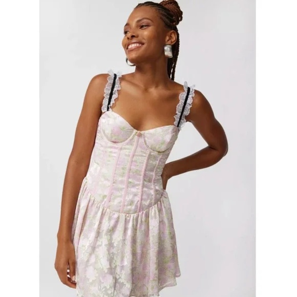 For Love & Lemons Tatiana Floral Corset Dress NWT Size XS
